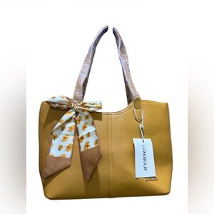 Hobo Shoulder Top Handle Tote Bag with
Ribbon Bow🎀
